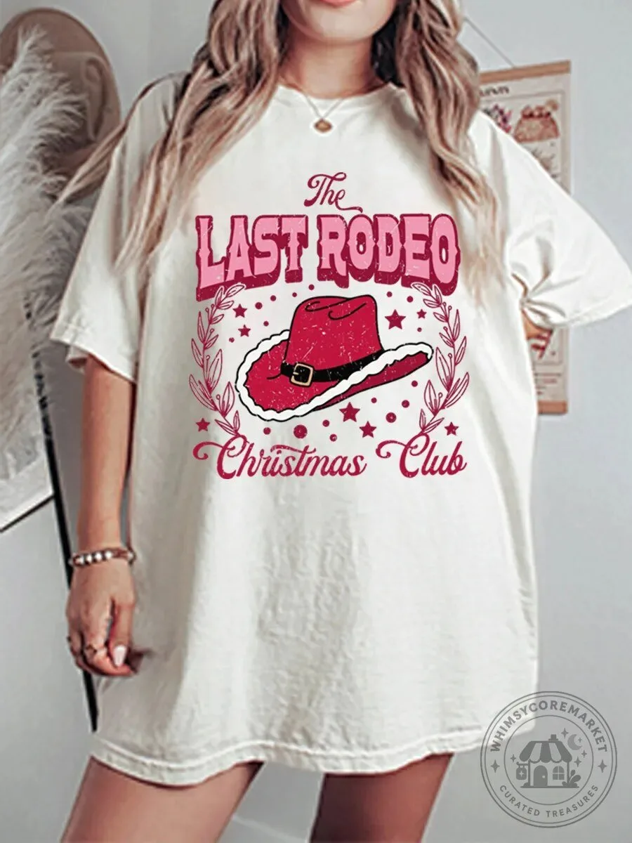The Last Rodeo Christmas Club Vintage Western Cowboy Hat Graphic T-Shirt